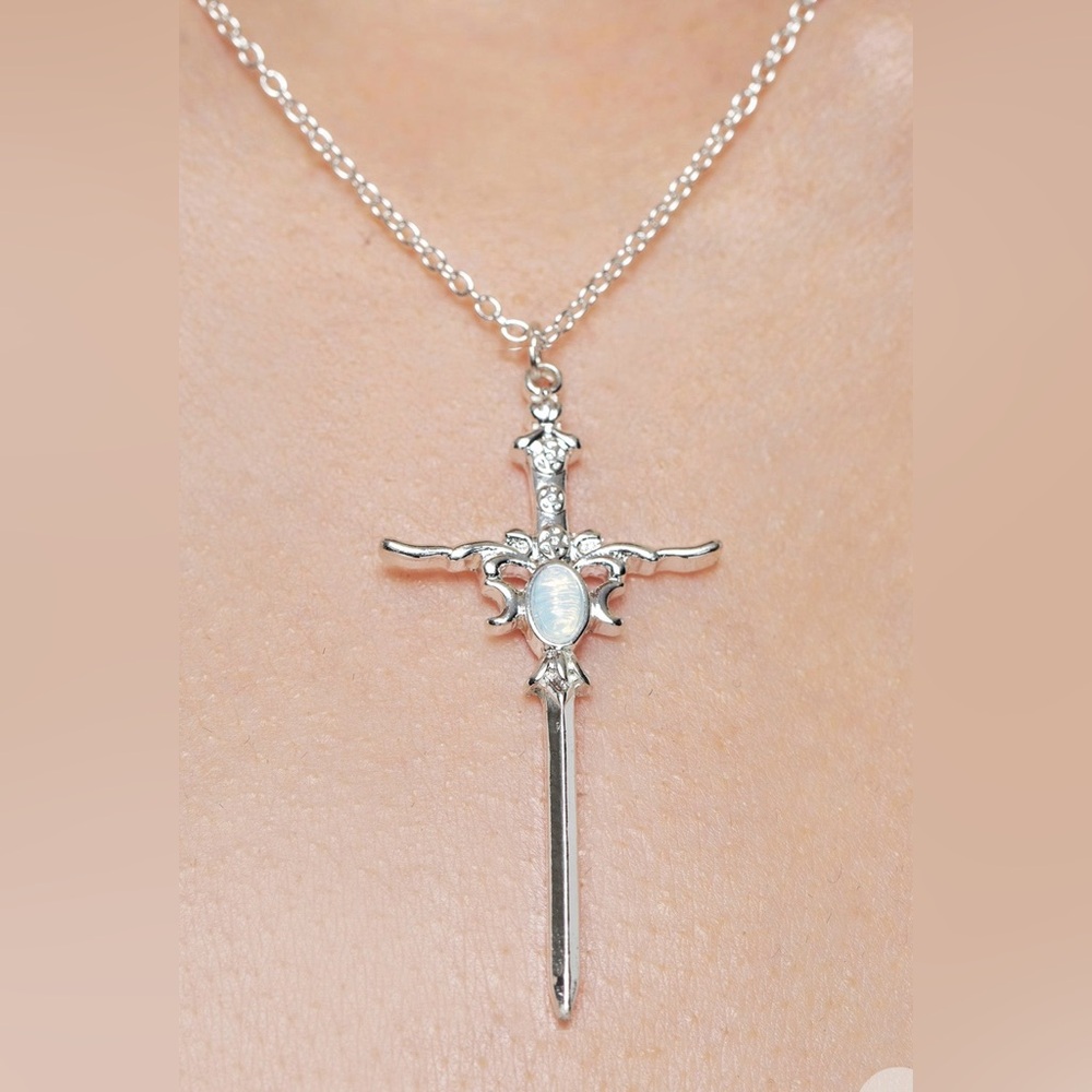 Galentine Opal Sword Necklace